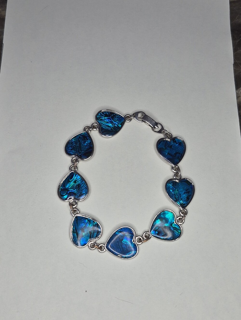 Heart Bangle Bracelet Blue Heart stones Pre-owned Bracelet